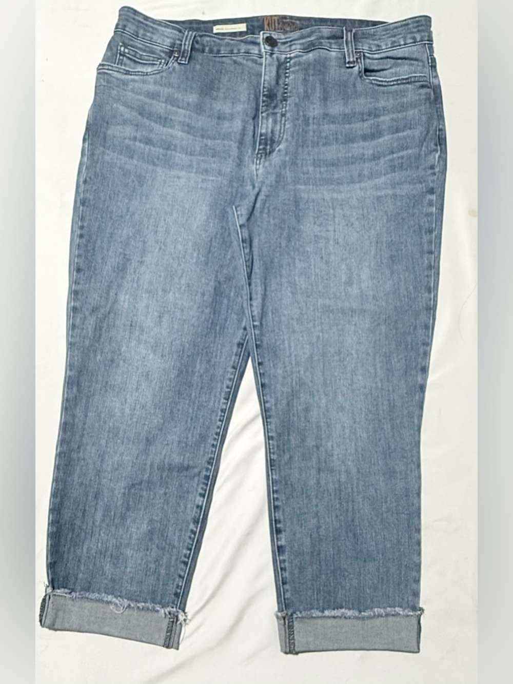 Kut from the Kloth Medium Blue Crop Straight-Leg Jeans size 16W - Picture 4 of 11